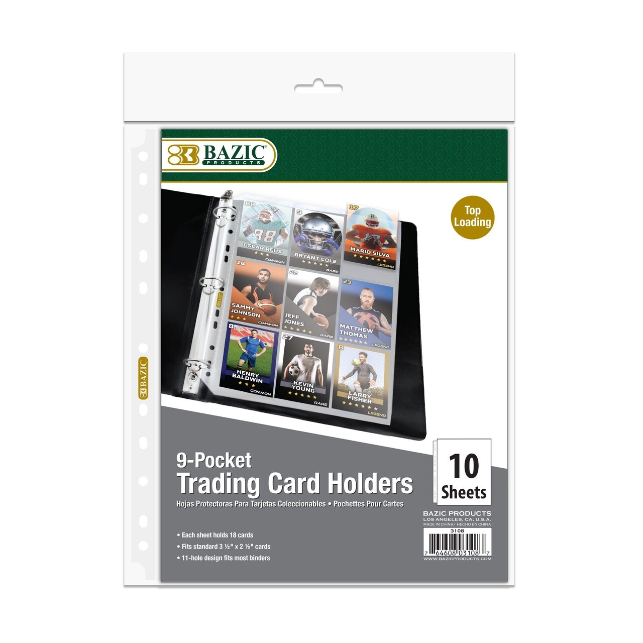 BAZIC Trading Card Holder Top Loading 9-Pockets (10/Pack)